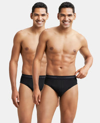 Super Combed Cotton Solid Brief with Stay Fresh Treatment - Black (Pack of 2)