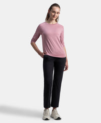 Super Combed Cotton Elastane Stretch Relaxed Fit Trackpants With Side Pockets - Black Melange