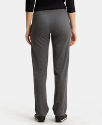 Super Combed Cotton Elastane Stretch Relaxed Fit Trackpants With Side Pockets - Charcoal Melange