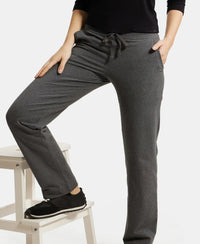 Super Combed Cotton Elastane Stretch Relaxed Fit Trackpants With Side Pockets - Charcoal Melange