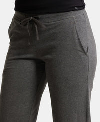 Super Combed Cotton Elastane Stretch Relaxed Fit Trackpants With Side Pockets - Charcoal Melange