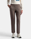 Super Combed Cotton Elastane Stretch Relaxed Fit Trackpants With Side Pockets - Dark Khaki