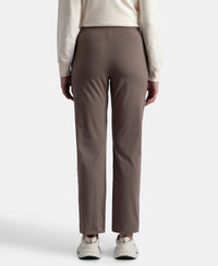 Super Combed Cotton Elastane Stretch Relaxed Fit Trackpants With Side Pockets - Dark Khaki