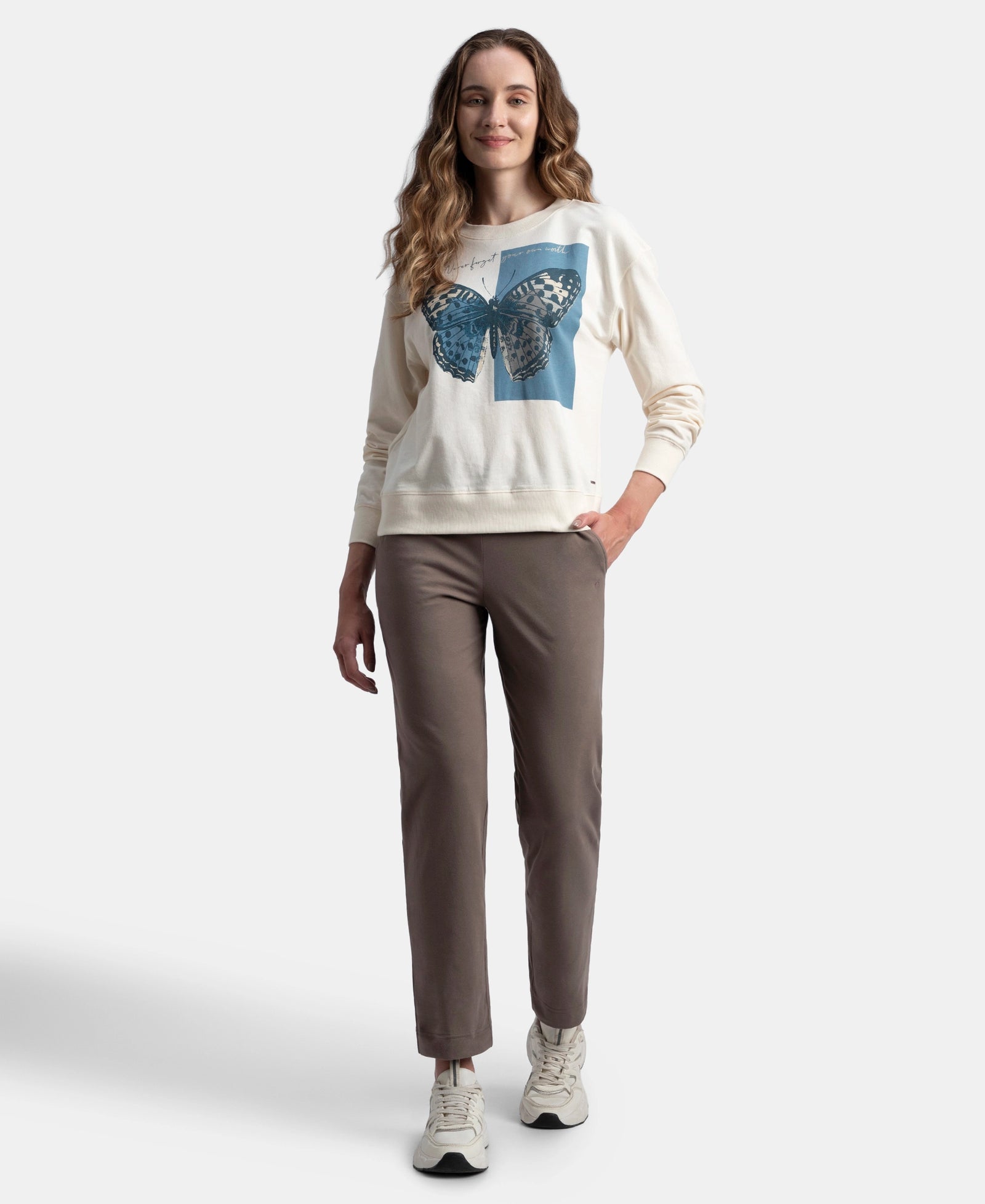 Super Combed Cotton Elastane Stretch Relaxed Fit Trackpants With Side Pockets - Dark Khaki