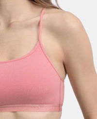Super Combed Cotton Elastane Stretch Multiway Styled Crop Top With Adjustable Straps and StayFresh Treatment - Rose