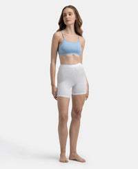 Super Combed Cotton Elastane Stretch Multiway Styled Crop Top With Adjustable Straps and StayFresh Treatment - Soft Chambray