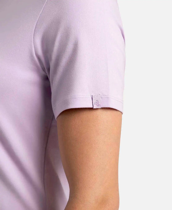 Super Combed Cotton Elastane Stretch Regular Fit Graphic Printed Round Neck Half Sleeve T-Shirt - Orchid Bloom-8