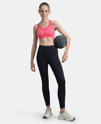 Wirefree Non Padded Micro Touch Nylon Elastane Full Coverage Active Bra With StayFresh Treatment - Ruby Melange