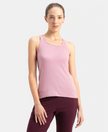 Super Combed Cotton Rib Fabric Slim Fit Solid Racerback Styled Tank Top - Lilas