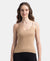 Super Combed Cotton Rib Camisole with Adjustable Straps and StayFresh Treatment - Almondine