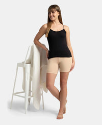 Super Combed Cotton Rib Camisole with Adjustable Straps and StayFresh Treatment - Black-6