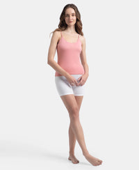 Super Combed Cotton Rib Camisole with Adjustable Straps and StayFresh Treatment - Rose