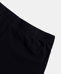 High Coverage Super Combed Cotton Elastane Stretch Shorties With Concealed Waistband - Black-10