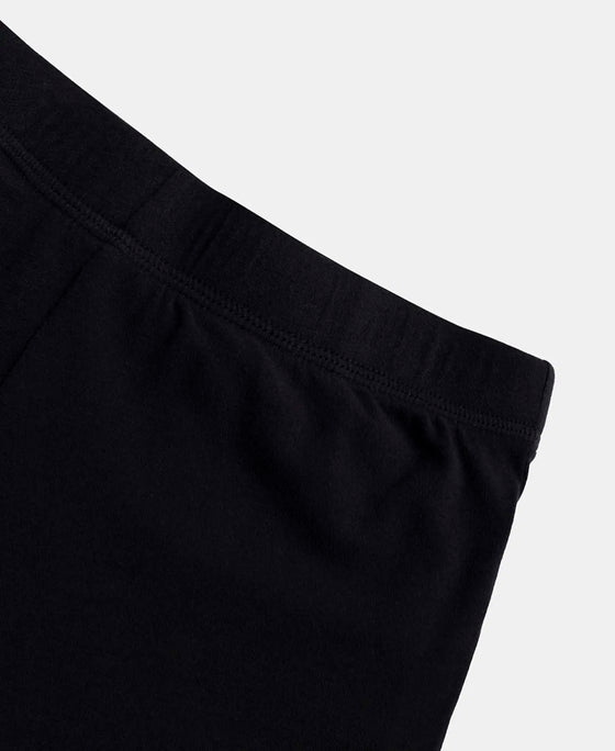 High Coverage Super Combed Cotton Elastane Stretch Shorties With Concealed Waistband - Black-10
