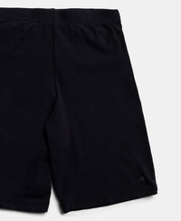 High Coverage Super Combed Cotton Elastane Stretch Shorties With Concealed Waistband - Black & Classic Navy (Pack of 2)