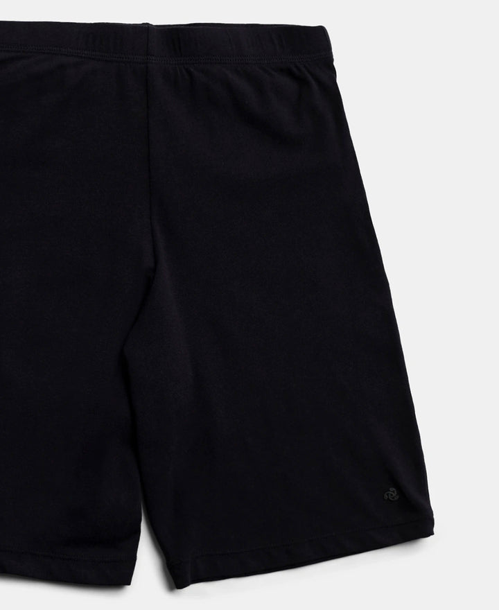 High Coverage Super Combed Cotton Elastane Stretch Shorties With Concealed Waistband - Black & Classic Navy (Pack of 2)