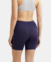 High Coverage Super Combed Cotton Elastane Stretch Shorties With Concealed Waistband - Black & Classic Navy (Pack of 2)