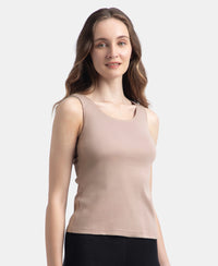 Super Combed Cotton Rib Fabric Inner Tank Top With StayFresh Treatment - Mocha
