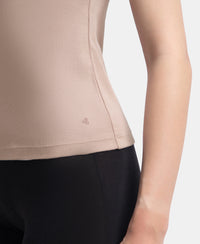Super Combed Cotton Rib Fabric Inner Tank Top With StayFresh Treatment - Mocha
