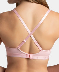 Wirefree Non Padded Super Combed Cotton Elastane Stretch Everyday Bra with Ultrasoft and Durable Underband - Candy Pink