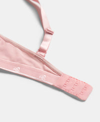 Wirefree Non Padded Super Combed Cotton Elastane Stretch Everyday Bra with Ultrasoft and Durable Underband - Candy Pink