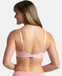 Wirefree Non Padded Super Combed Cotton Elastane Stretch Everyday Bra with Ultrasoft and Durable Underband - Candy Pink