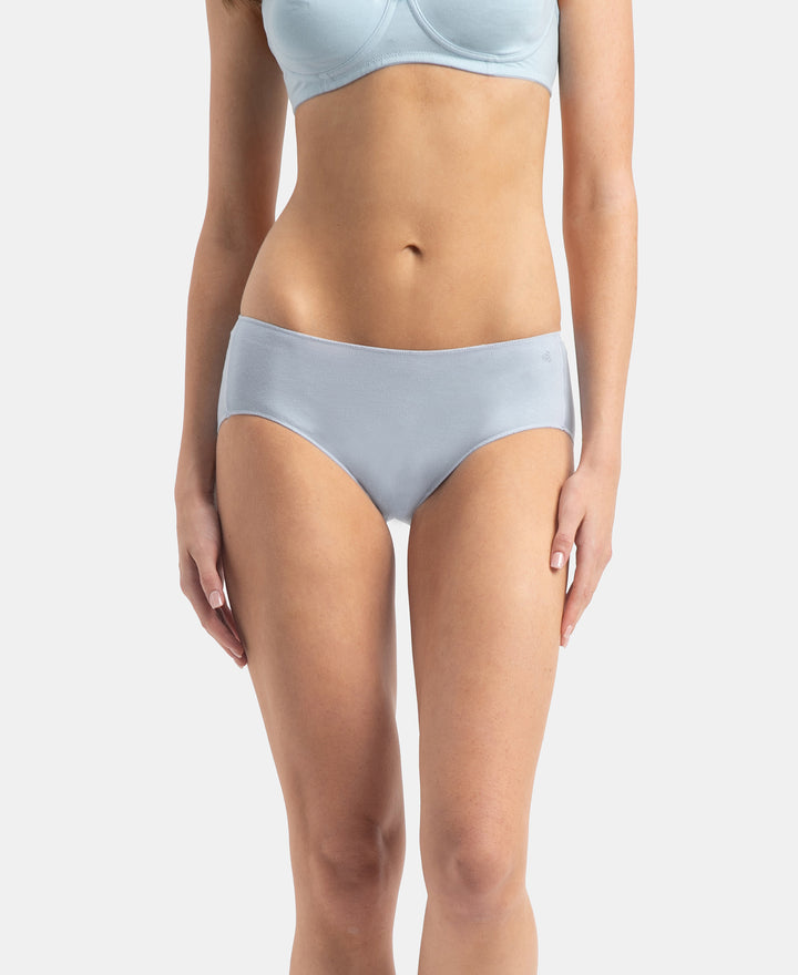 High Coverage Micro Modal Elastane Stretch Hipster With Ultrasoft Concealed Waistband - Kentucky Blue & Black (Pack of 2)