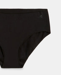 High Coverage Micro Modal Elastane Stretch Hipster With Ultrasoft Concealed Waistband - Kentucky Blue & Black (Pack of 2)