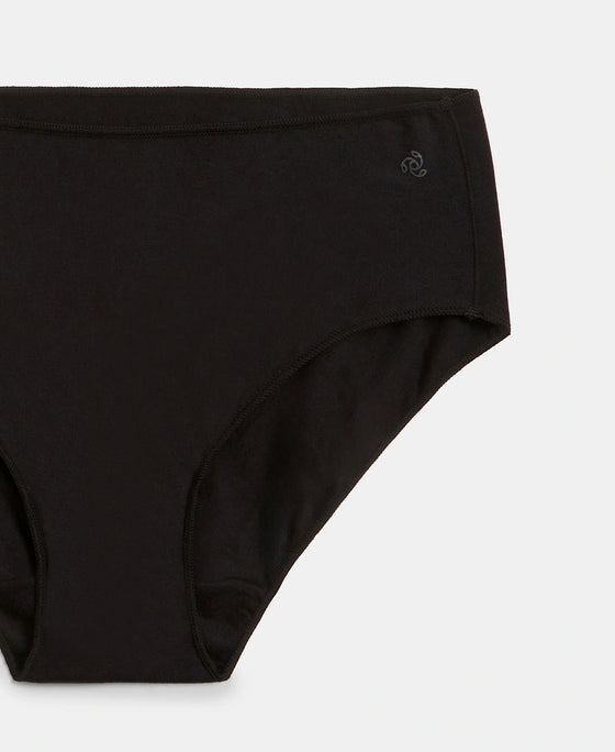 High Coverage Micro Modal Elastane Stretch Hipster With Ultrasoft Concealed Waistband - Kentucky Blue & Black (Pack of 2)