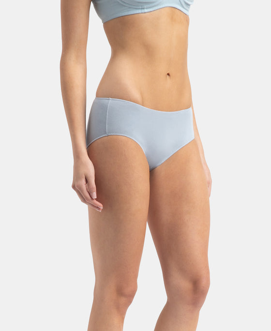 High Coverage Micro Modal Elastane Stretch Hipster With Ultrasoft Concealed Waistband - Kentucky Blue & Black (Pack of 2)