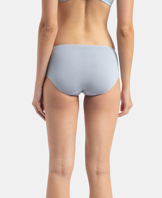 High Coverage Micro Modal Elastane Stretch Hipster With Ultrasoft Concealed Waistband - Kentucky Blue & Black (Pack of 2)