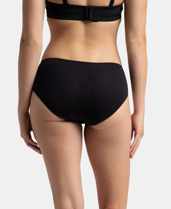 High Coverage Micro Modal Elastane Stretch Hipster With Ultrasoft Concealed Waistband - Kentucky Blue & Black (Pack of 2)