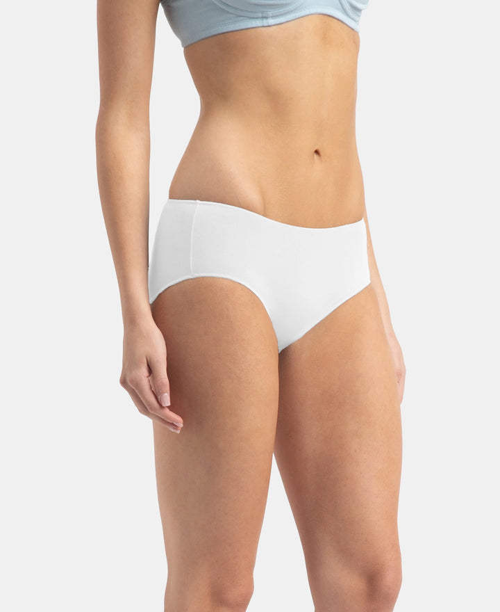 High Coverage Micro Modal Elastane Stretch Hipster With Ultrasoft Concealed Waistband - White