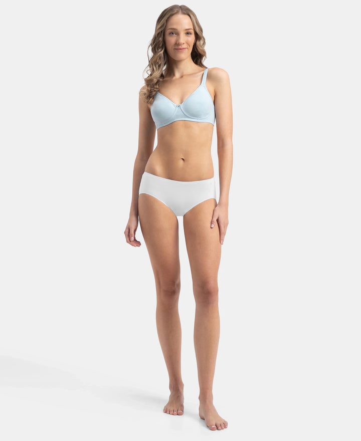 High Coverage Micro Modal Elastane Stretch Hipster With Ultrasoft Concealed Waistband - White