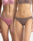 Medium Coverage Micro Modal Elastane Stretch Bikini With Concealed Waistband and StayFresh Treatment - Cashmere Rose & Deep Taupe (Pack of 2)