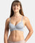 Wirefree Padded Soft Touch Microfiber Elastane Stretch Full Coverage T-Shirt Bra with Lace Styling - Lilac Grey