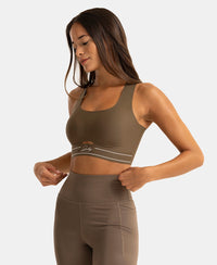 Wirefree Padded Soft Touch Microfiber Elastane Full Coverage Bonded Tech Slip-On Bra with 360 Degree Stretch - Green