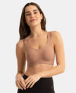 Wirefree Unicup Design Padded Soft Touch Microfiber Elastane High Coverage Bonded Tech T-Shirt Bra - Sand