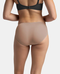 Full Coverage Soft Touch Microfiber Elastane Stretch Hipster with Lace Styling - Deep Taupe