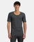 Super Combed Cotton Rich Brushed Fabric Half Sleeved Thermal Undershirt with StayWarm Technology - Charcoal Melange