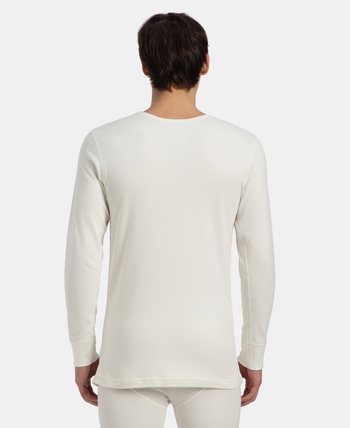 Super Combed Cotton Rich Brushed Fabric Full Sleeved Thermal Undershirt with StayWarm Technology - Off White