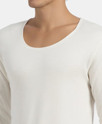 Super Combed Cotton Rich Brushed Fabric Full Sleeved Thermal Undershirt with StayWarm Technology - Off White