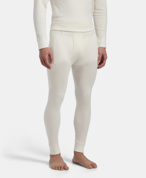 Super Combed Cotton Rich Brushed Fabric Thermal Long John with StayWarm Technology - Off White