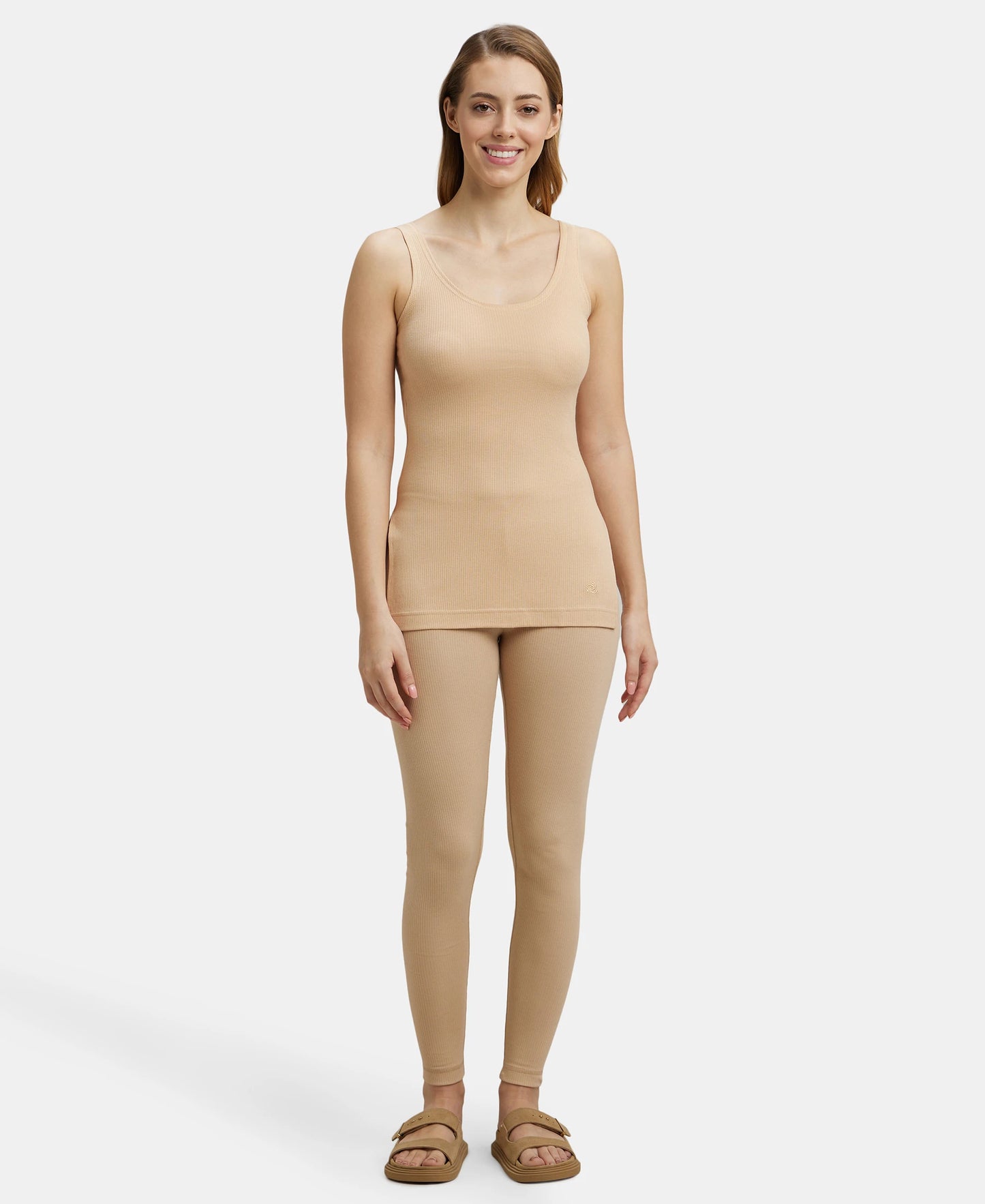 Super Combed Cotton Rich Thermal Tank Top with StayWarm Technology - Skin