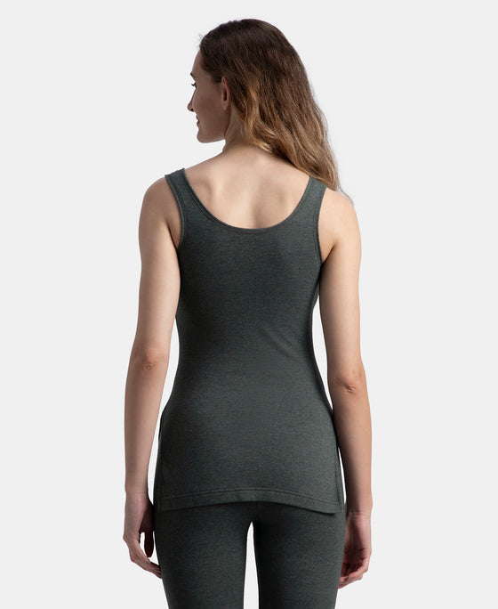 Super Combed Cotton Rich Brushed Fabric Thermal Tank Top with StayWarm Technology - Charcoal Melange