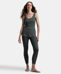 Super Combed Cotton Rich Brushed Fabric Thermal Tank Top with StayWarm Technology - Charcoal Melange