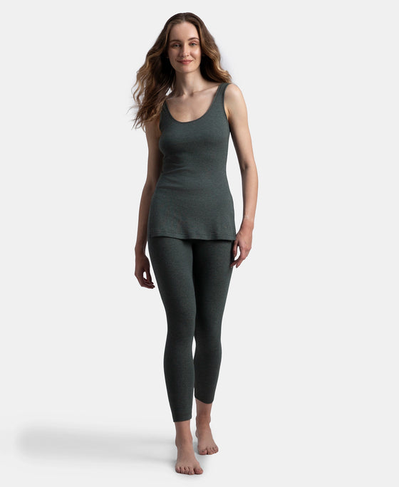 Super Combed Cotton Rich Brushed Fabric Thermal Tank Top with StayWarm Technology - Charcoal Melange