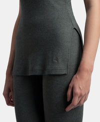 Super Combed Cotton Rich Brushed Fabric Thermal Tank Top with StayWarm Technology - Charcoal Melange
