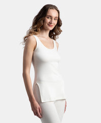 Super Combed Cotton Rich Brushed Fabric Thermal Tank Top with StayWarm Technology - Off White