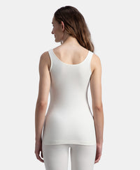 Super Combed Cotton Rich Brushed Fabric Thermal Tank Top with StayWarm Technology - Off White